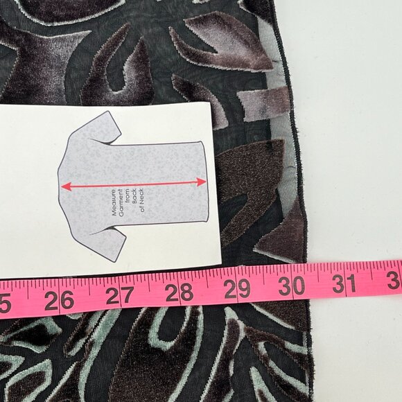 🖤Chic Sheer Burnout Velvet Blouse by Additions by Chico's  Black Brown Size 3🖤 - Picture 10 of 14